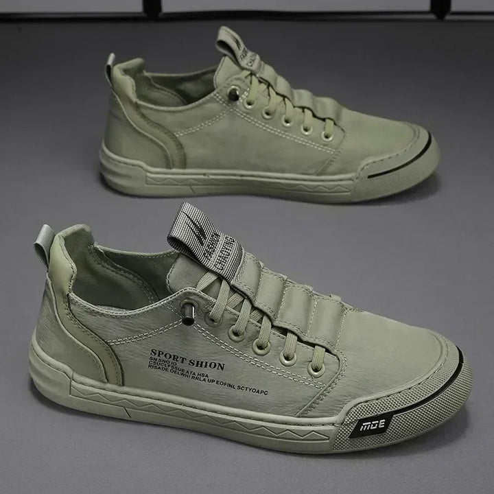 NOVA | Men’s Canvas Letter Print Sneakers – Breathable Lace