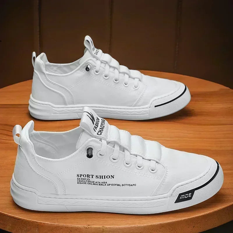 NOVA | Men’s Canvas Letter Print Sneakers – Breathable Lace