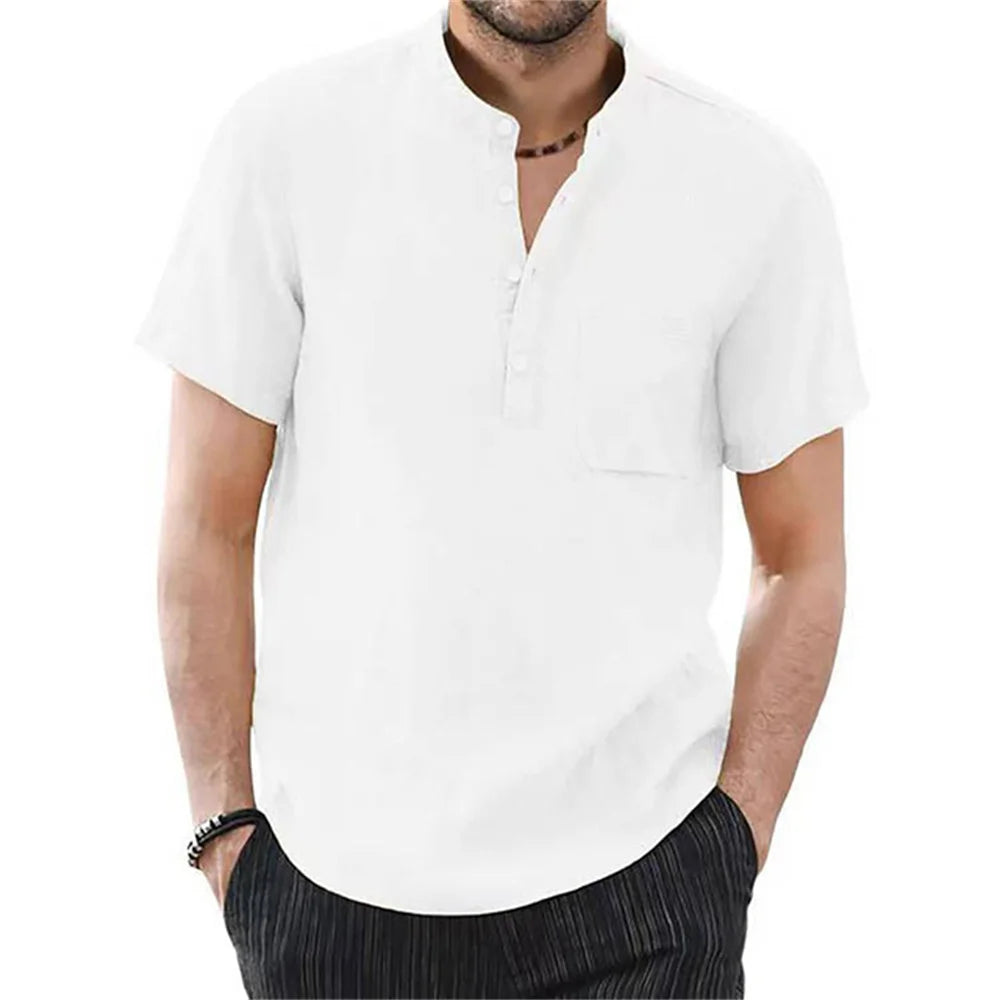 NOVA | Men’s Lightweight Cotton-Linen Button-Up Shirt