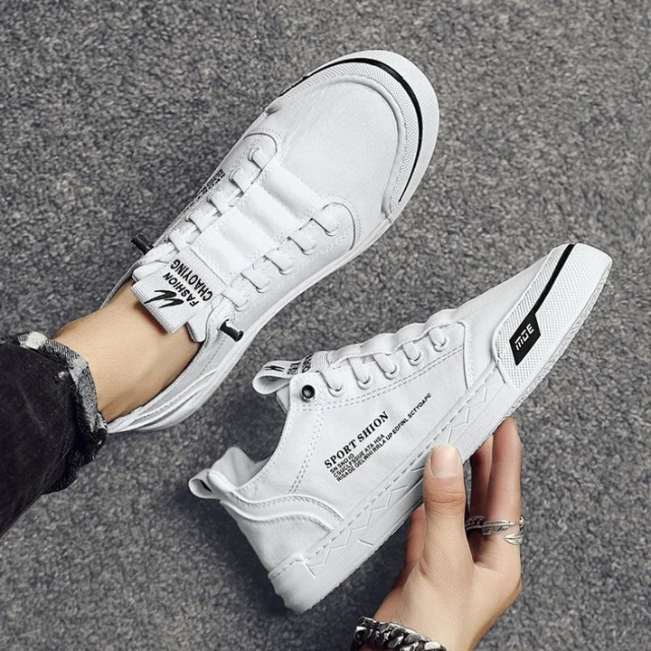 NOVA | Men’s Canvas Letter Print Sneakers – Breathable Lace