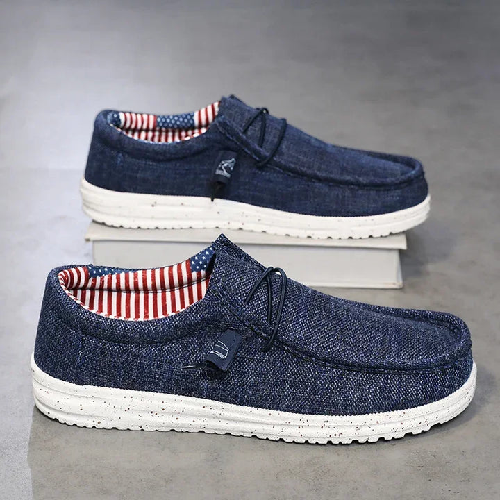 NOVA | Men’s Canvas Slip-On Shoes – Casual  Low Heel Loafers