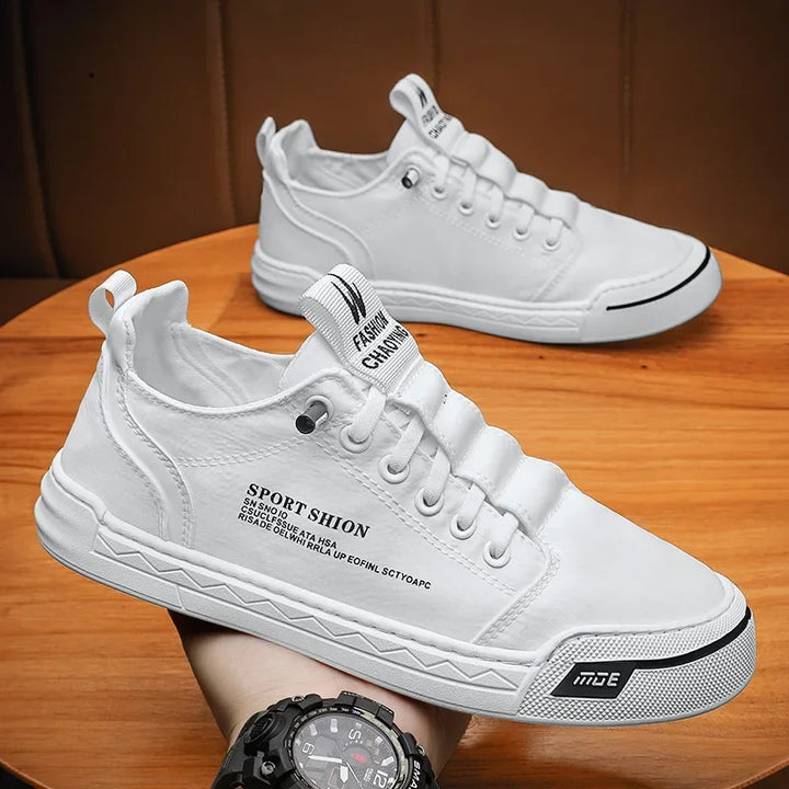 NOVA | Men’s Canvas Letter Print Sneakers – Breathable Lace