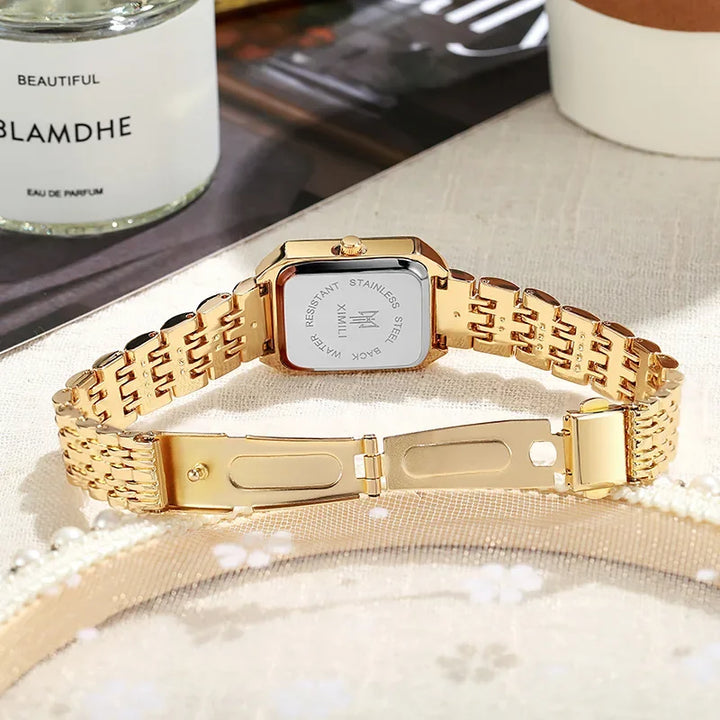 NOVA | Rectangular Steel Quartz Watch For Women