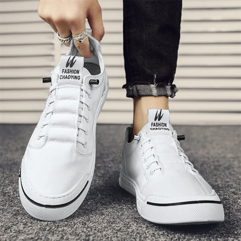 NOVA | Men’s Canvas Letter Print Sneakers – Breathable Lace