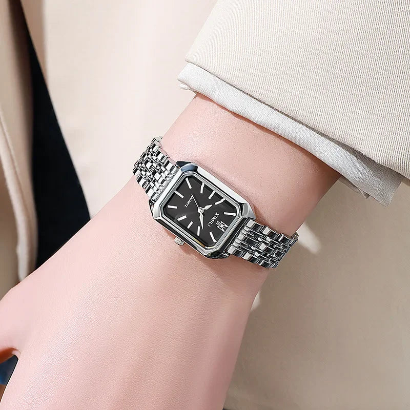 NOVA | Rectangular Steel Quartz Watch For Women