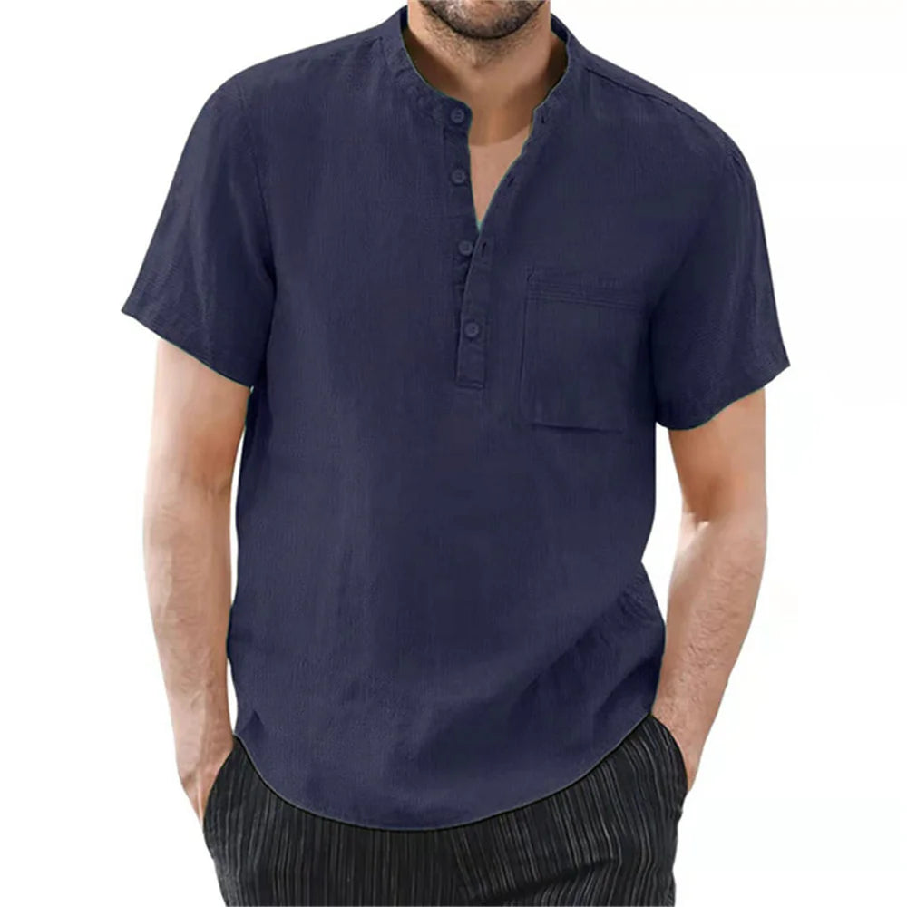 NOVA | Men’s Lightweight Cotton-Linen Button-Up Shirt