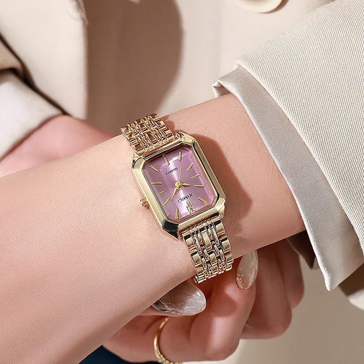 NOVA | Rectangular Steel Quartz Watch For Women