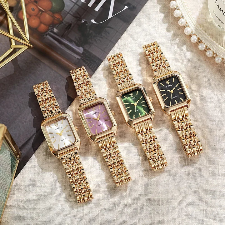 NOVA | Rectangular Steel Quartz Watch For Women